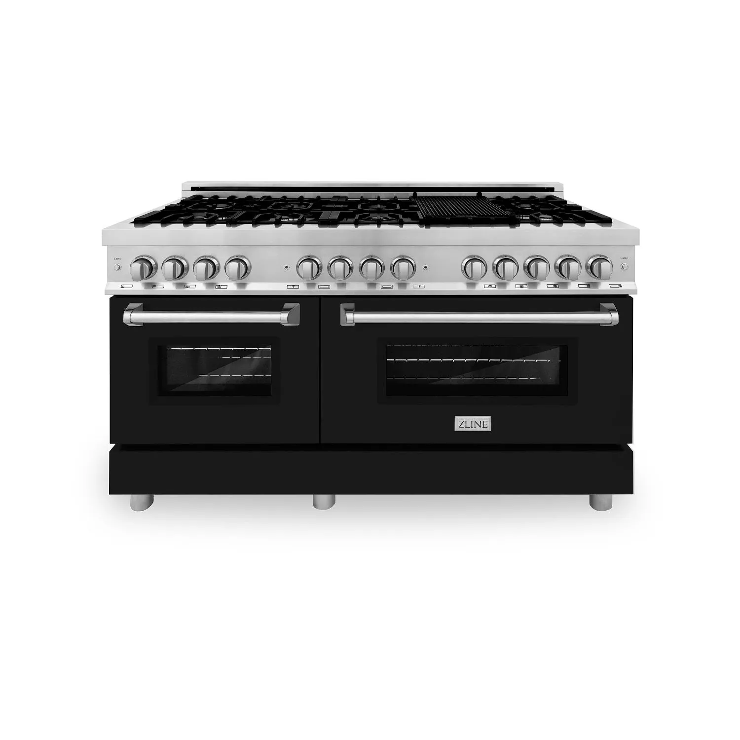 ZLINE 60" 7.4 cu. ft. Dual Fuel Range with Gas Stove and Electric Oven in Black Matte (RA-BLM-60)